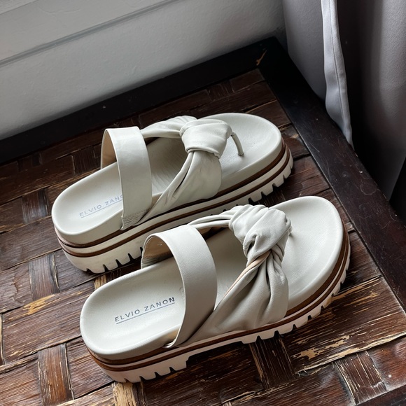 Elvio Zanon Knotted Strap Sandal in Ivory Leather - size 39 - Picture 6 of 8